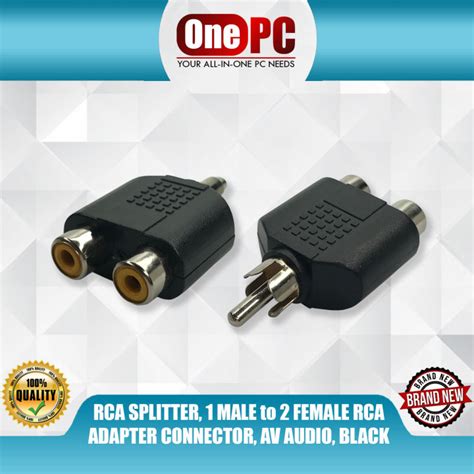 rca av splitter|RCA SPLITTER, 1 MALE to 2 FEMALE RCA ADAPTER .